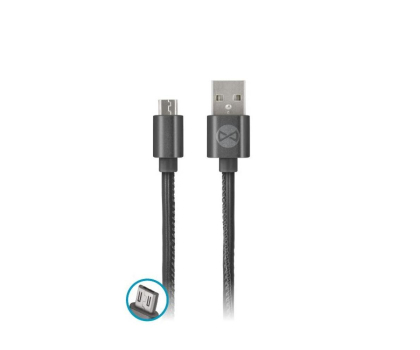 Kabel FOREVER USB-microUSB 1M skóra czarny